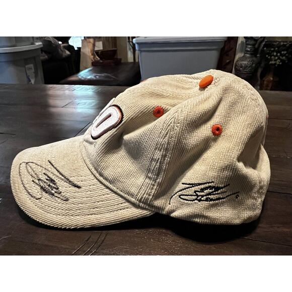 Tony Stewart Autographed Hat Cap Beige Corduroy #20 Racing Nascar - Picture 2 of 8